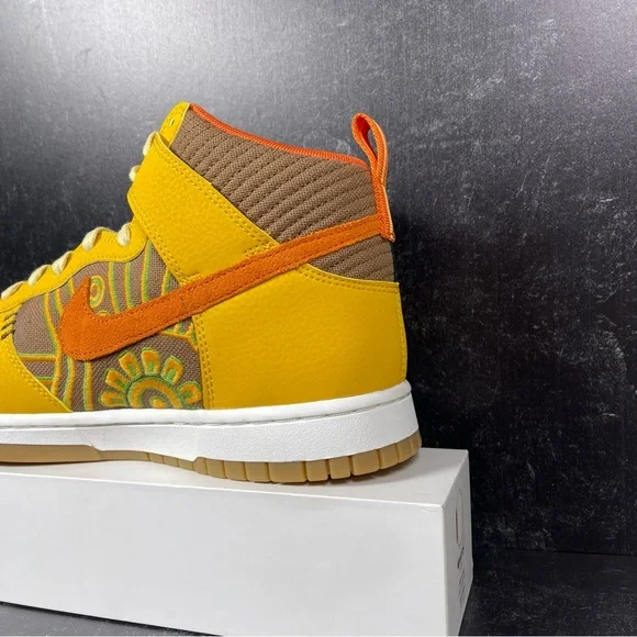DUNK HIGH PRM SOMOS FAMILIA SHOES SIZE DIA DE MUERTOS GUM SOLE GOLD ORANGE BLACK - Picture 11 of 11